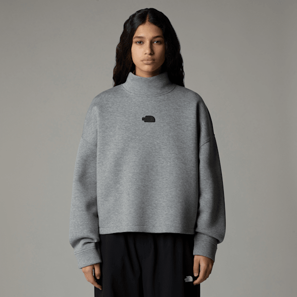 The North Face  Mock Neck Sweatshirt Metallic Silver Heather