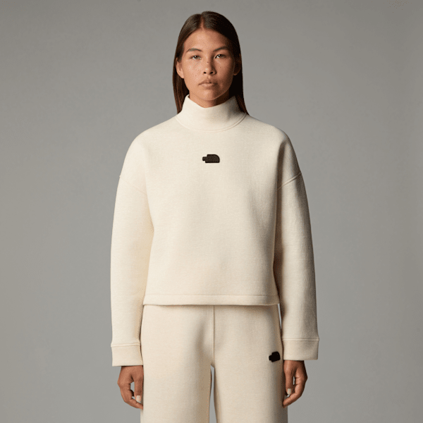 The North Face  Mock Neck Sweatshirt White Dune Heather