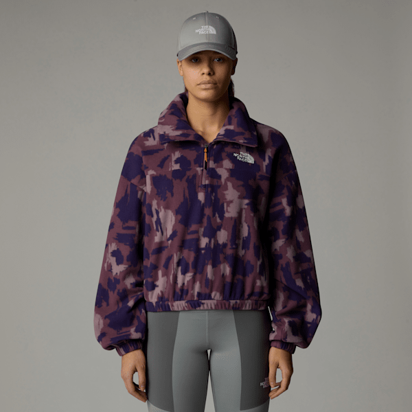 The North Face Women's Mountain Athletics Printed 1/4 Zip Fleece Midnight Mauve Painted Mountains Print 