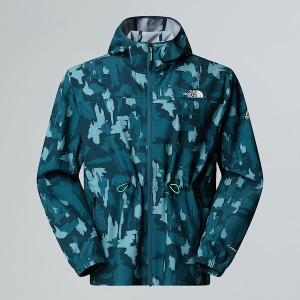 The North Face Mountain Athletics Printed Hooded Wind Jacket Deep Cypress Painted Mountains Print female