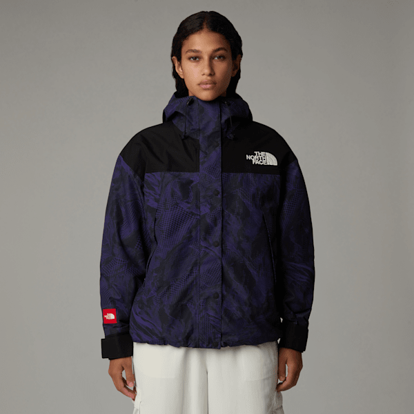 The North Face Women's Mountain Mono Short Jacket Peak Purple 3d Summit Mesh Print-tnf Black | LYBSTORE