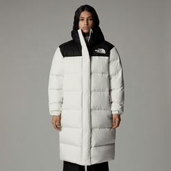 The North Face Women's Nuptse Parka White Dune-tnf Black