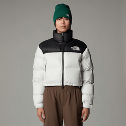 The North Face Women’s Nuptse Short Jacket White Dune-tnf Black