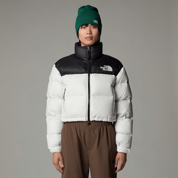 The North Face Women’s Nuptse Short Jacket White Dune-tnf Black | LYBSTORE