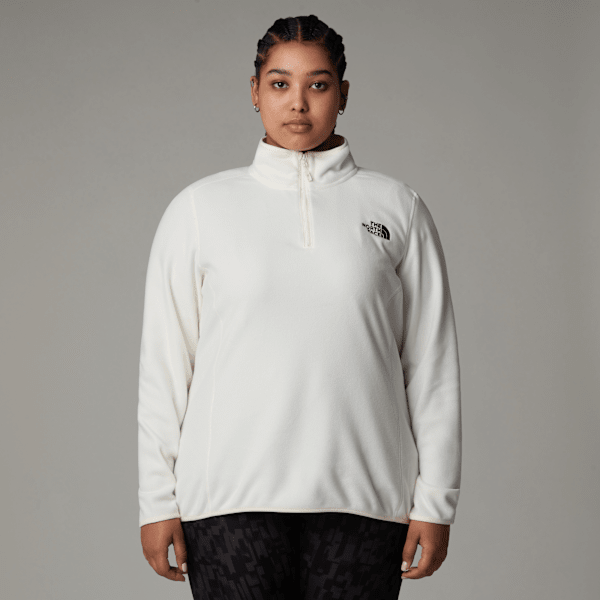 The North Face  Plus  100 Glacier 1/4 Zip Fleece White Dune  1X