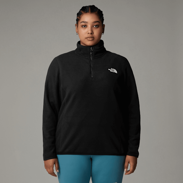 The North Face  Plus  100 Glacier 1/4 Zip Fleece Tnf Black-npf  2X