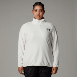 The North Face Women's Plus Glacier 1/4 Zip Fleece White Dune