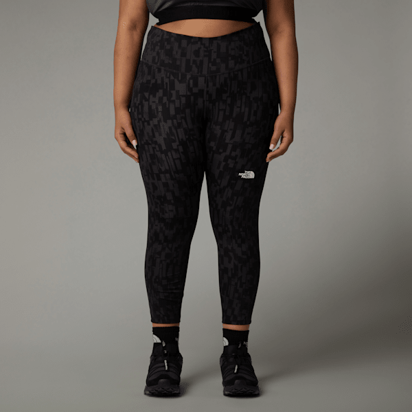 The North Face Women’s Plus Size Flex High Rise 7/8 Printed Leggings Asphalt Grey Patchwork Print 