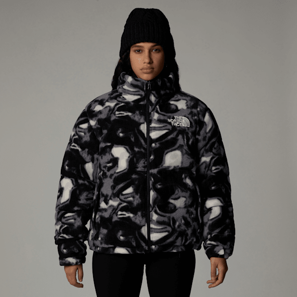 The North Face Women's Polar Nuptse Jacket Tnf Black Liquid Print