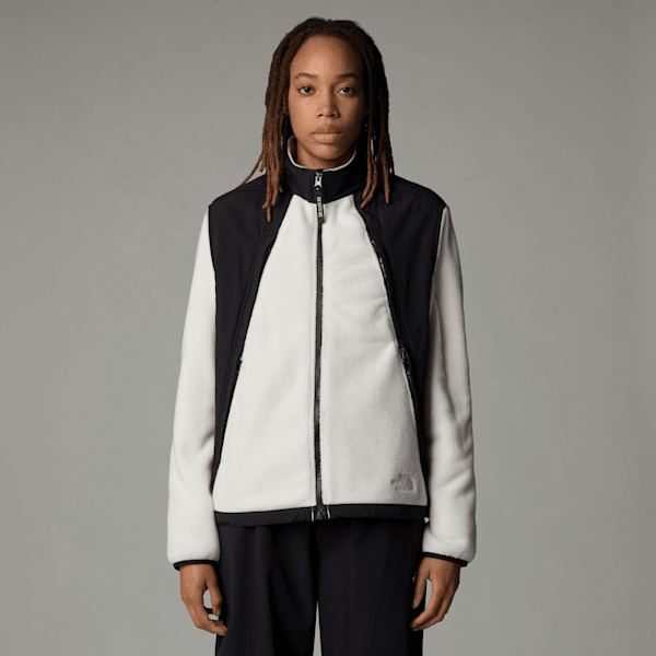 The North Face Women's Polar Sun Fleece Jacket White Dune-tnf Black