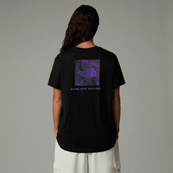 The North Face Women's Relaxed Redbox Graphic T-shirt Tnf Black-peak Purple 3d Summit Mesh Print | LYBSTORE