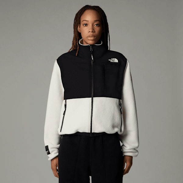 The North Face Retro Denali Jacket White Dune-tnf Black Tnf Tiger Stripe Print