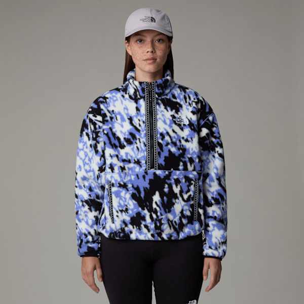 The North Face  Tnf Fleeski 1/4 Zip Pullover Fleece Virtual Blue Trail Grid Fleece Print