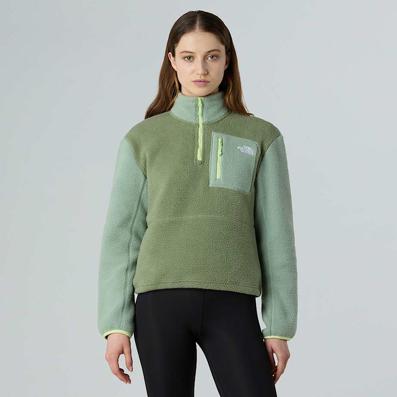 The North Face Yumiori 1/4 Zip Fleece Jacket Bark Mist-slate Moss-astro Lime female