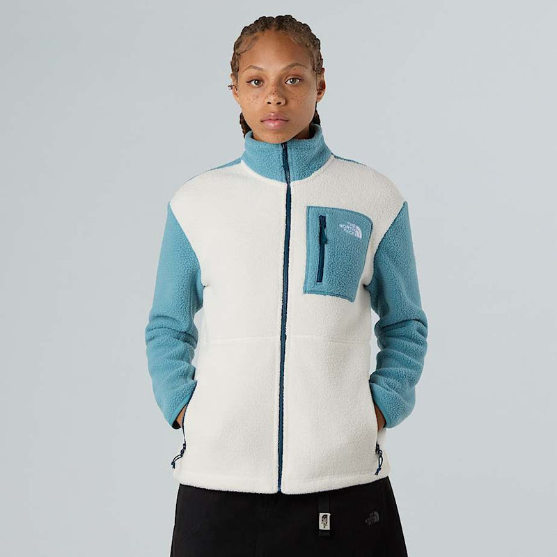 The North Face Yumiori Full zip Fleece Jacket White Dune algae Blue midnight Petrol