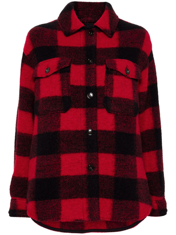 Woolrich Check Motif Wool Blend Overshirt