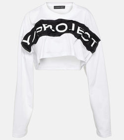 Y/Project Logo cotton jersey crop top