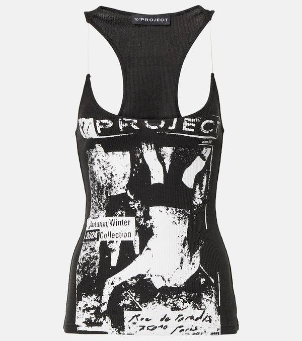 Y/Project Printed cotton jersey tank top