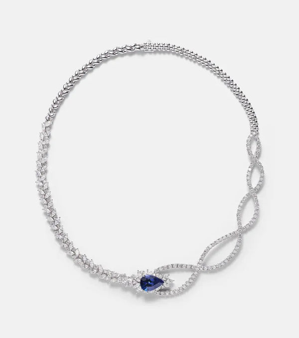 Yeprem Reign Supreme 18kt white gold necklace with tanzanite and diamonds | LYBSTORE