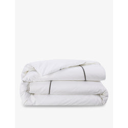 Yves Delorme Athena bourdon-stitch lined king pima-cotton duvet cover 240cm x 220cm