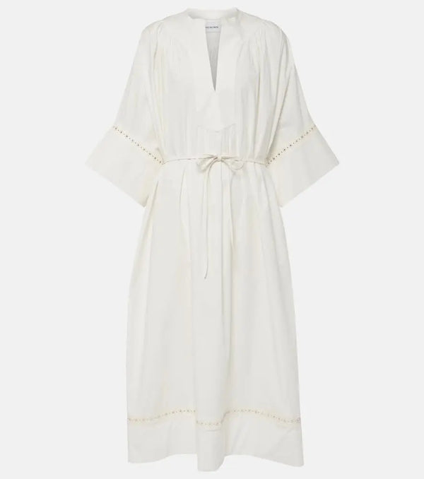 Yves Salomon Belted cotton-blend maxi dress | LYBSTORE