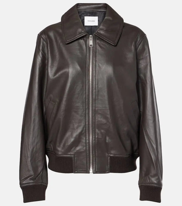 Yves Salomon Leather bomber jacket | LYBSTORE