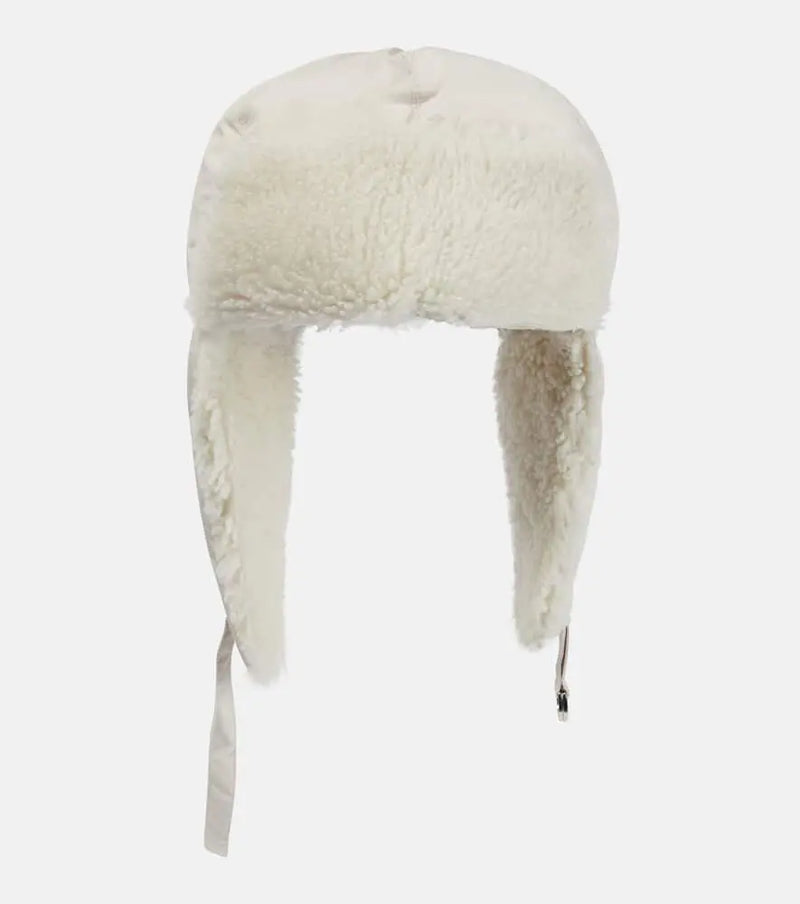 Yves Salomon Shearling-trimmed down hat | LYBSTORE