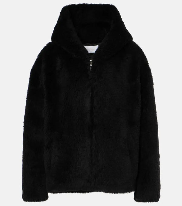 Yves Salomon Wool faux fur hoodie | LYBSTORE