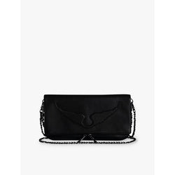 Womens Zadig&Voltaire Rock wings-embellished grained-leather clutch bag