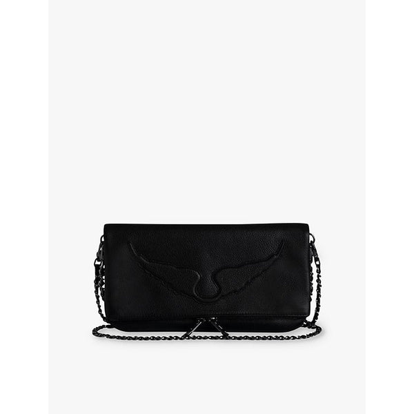 Womens Zadig&Voltaire Rock wings-embellished grained-leather clutch bag