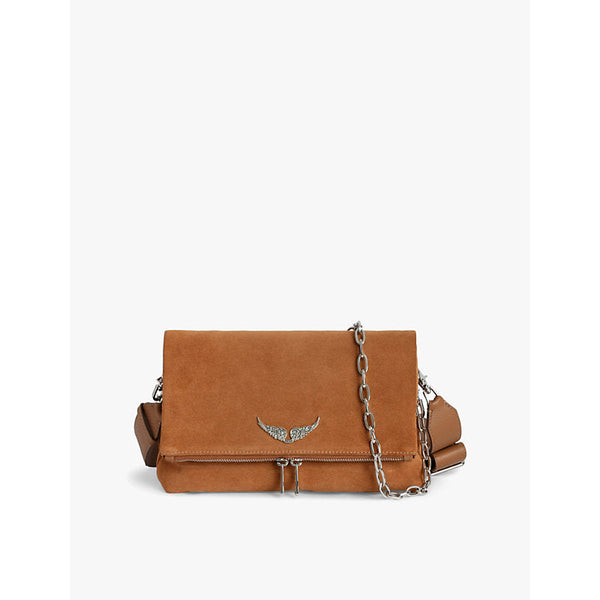 Zadig&Voltaire Rocky fold-over suede cross-body bag | LYBSTORE