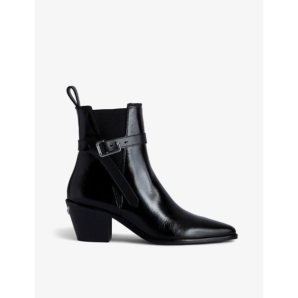 Zadig&Voltaire Tyler buckle-embellished leather ankle boots | LYBSTORE