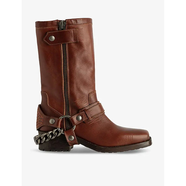 Zadig&Voltaire Igata metal-chain leather ankle boots