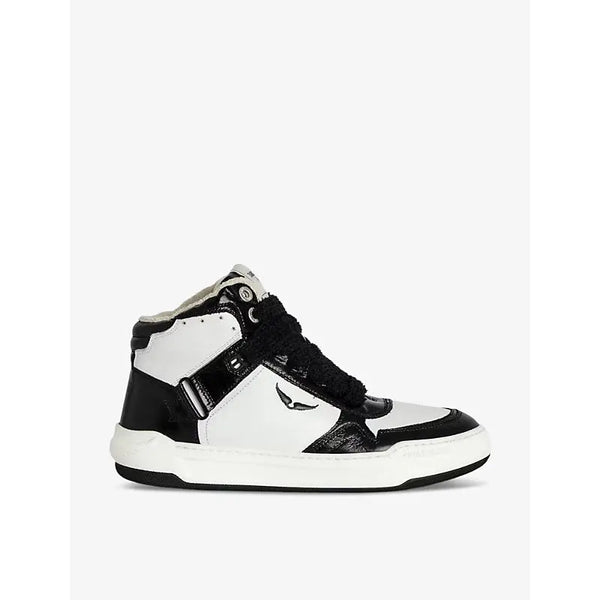 Zadig&Voltaire Wings panelled leather high-top trainers