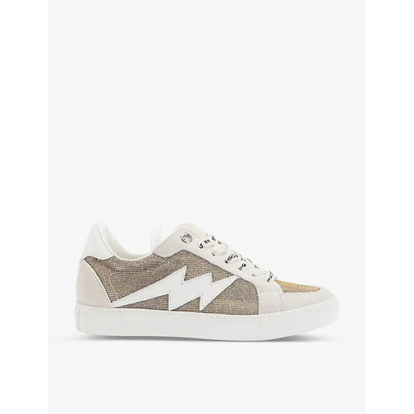 Zadig&Voltaire ZV1747 glittery suede-blend trainers