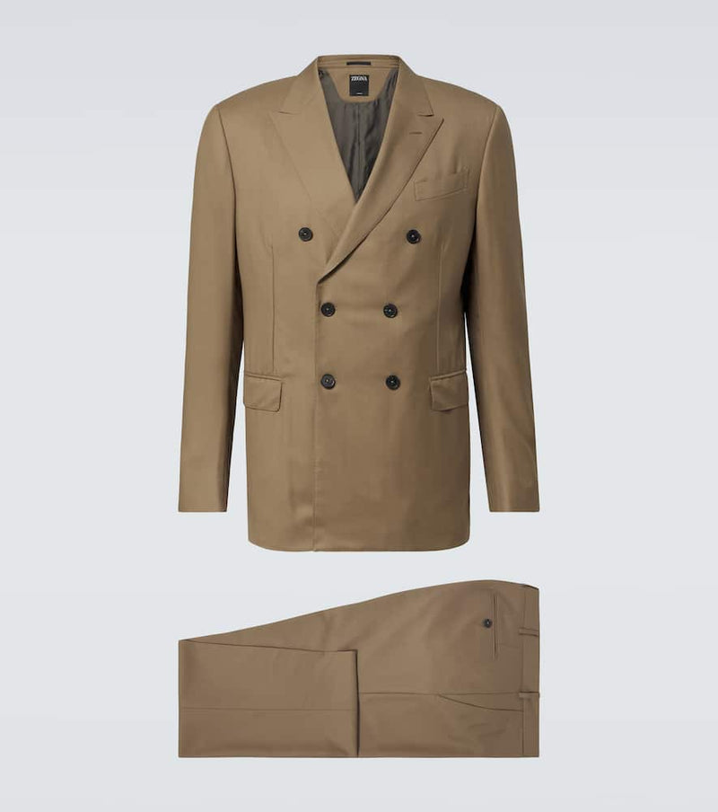 Zegna Double-breasted wool twill suit