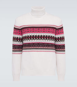 Zegna Intarsia cashmere turtleneck sweater