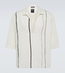 Zegna Oversized striped linen shirt