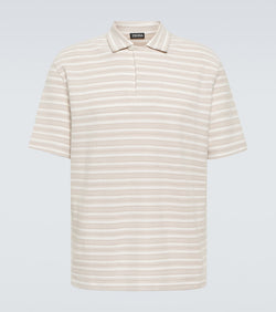 Zegna Striped cotton polo shirt