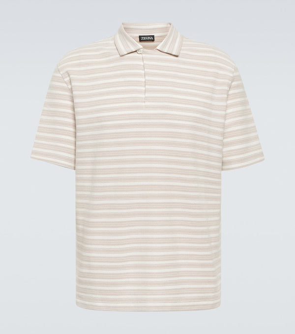 Zegna Striped cotton polo shirt