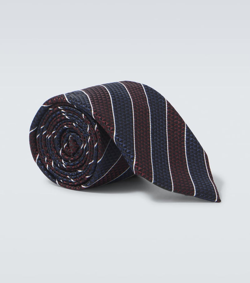 Zegna Striped silk jacquard tie