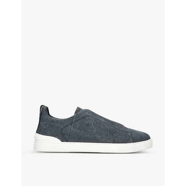 Zegna Triple Stitch canvas low-top trainers