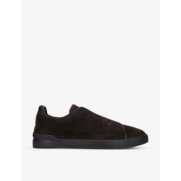 Zegna Triple Stitch leather and fabric low-top trainers