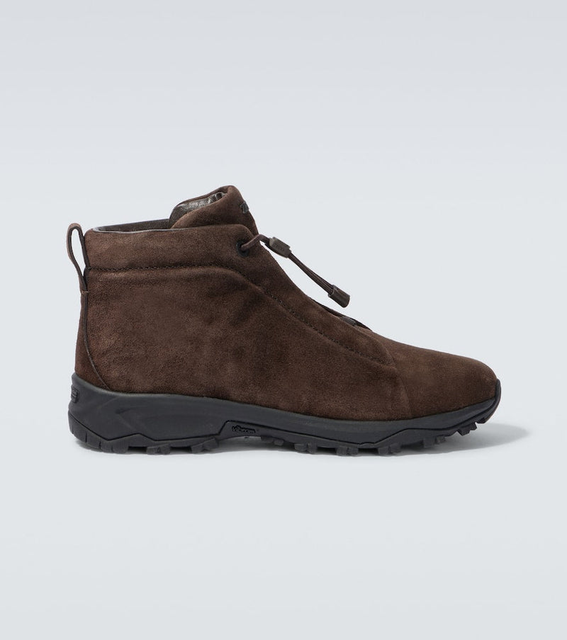 Zegna Triple Stitch suede high-top sneakers