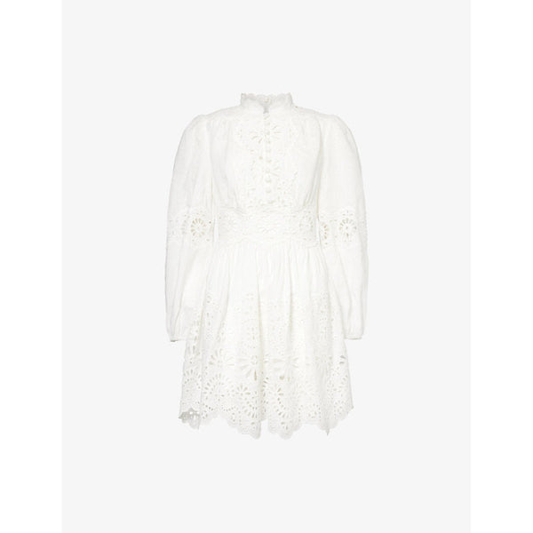 Womens Zimmermann Acacia embroidered stretch-woven mini dress