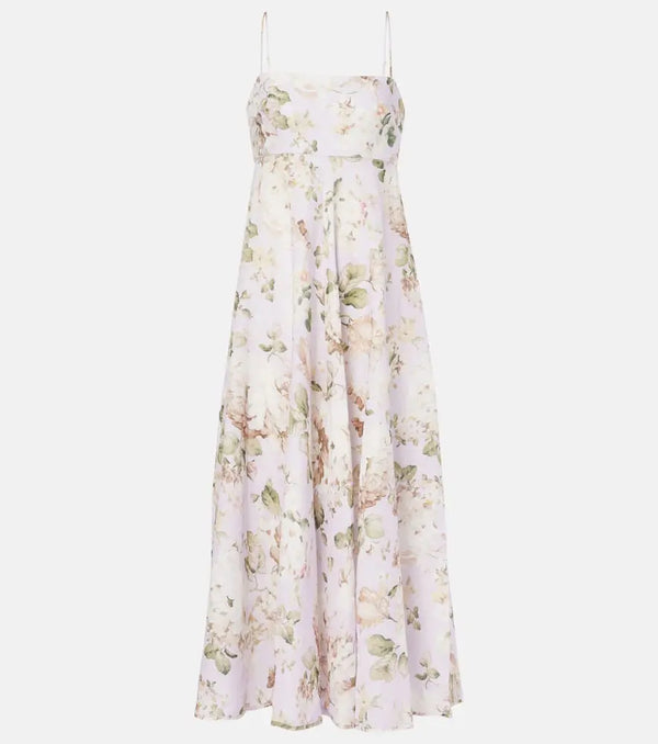 Zimmermann Acacia floral linen midi dress