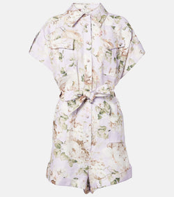 Zimmermann Acacia floral linen playsuit