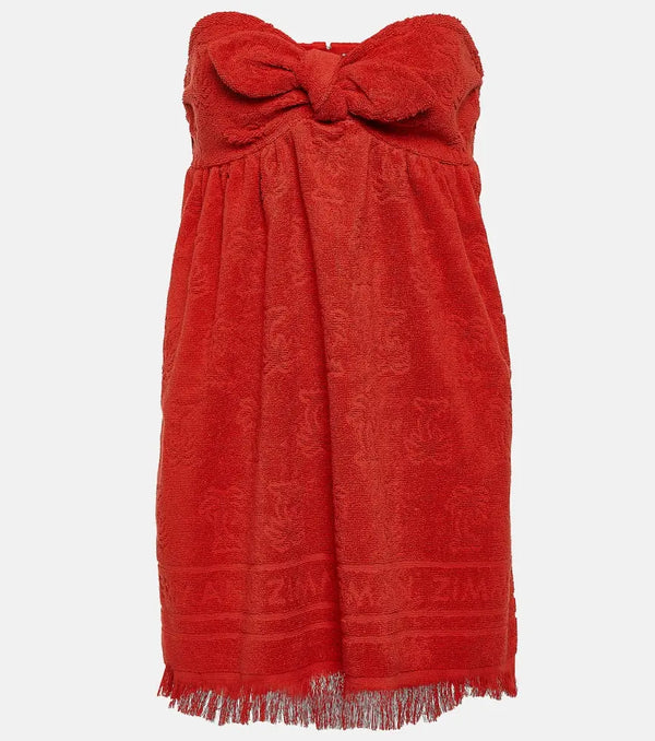 Zimmermann Alight fringed cotton terry minidress | LYBSTORE