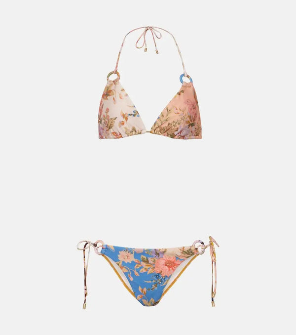 Zimmermann August printed triangle bikini | LYBSTORE