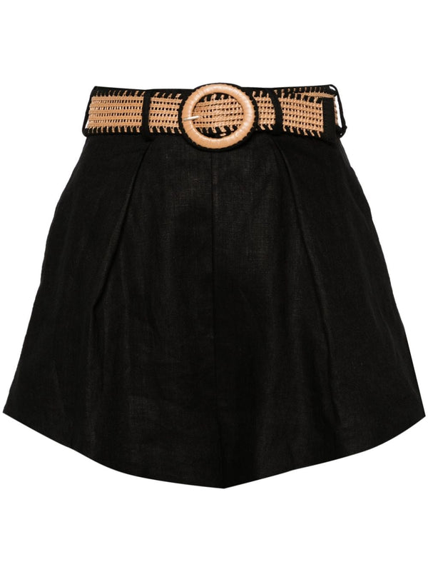 Zimmermann Belted Linen Shorts